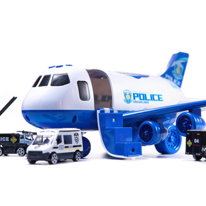 Policejní nákladní letadlo s autíčky