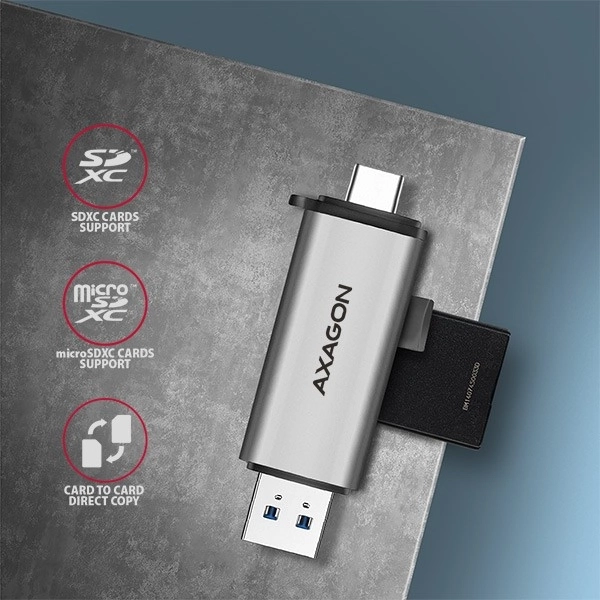 CRE-SAC Externí čtečka paměťových karet USB3.2 Gen 1 Type-C + Type-A SD/microSD