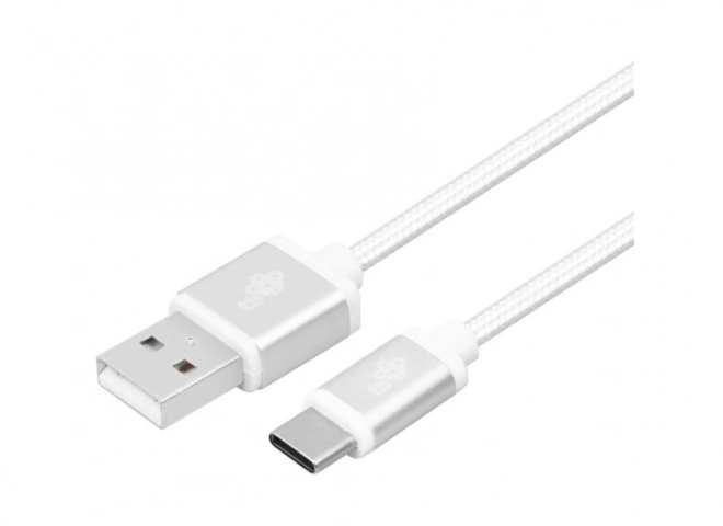 Kabel USB-USB C 2m stříbrná šňůra