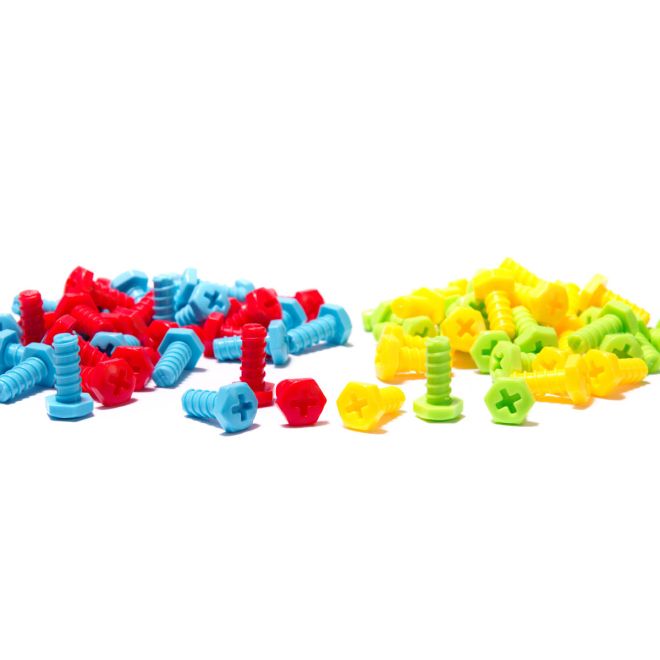 Puzzle plastové bloky se šroubovákem 258 prvků
