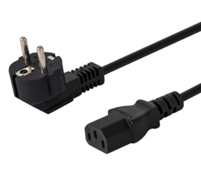 Napájecí kabel Schuko samec - IEC C13, úhlový, 3 m, CL-146