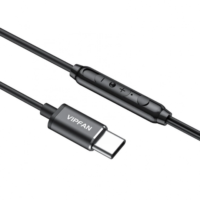 Kabelová sluchátka do uší VFAN M11, USB-C (černá)