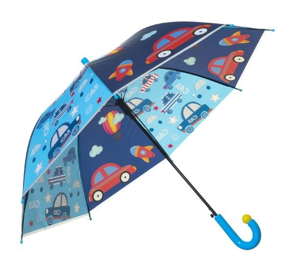 Dětský vystřelovací deštník 66 cm – Modrý s autíčky