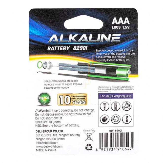 Alkalické baterie Deli AAA LR03 4+2ks