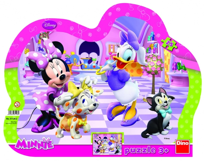 Puzzle Minnie a mazlíčci 25 dílků deskové