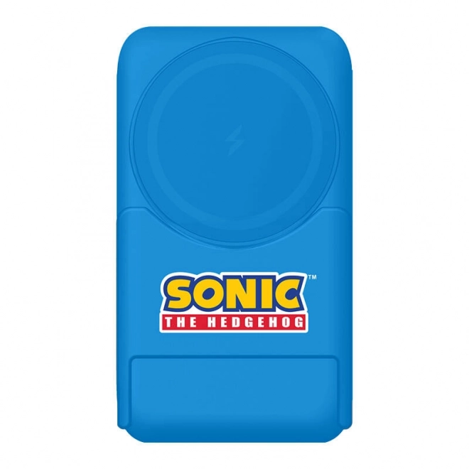 Indukční powerbanka OTL 5000 mAh, USB-C 15W, Sonic The Hedgehoh se stojánkem (modrá)