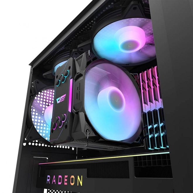 Počítačová skříň Darkflash DK300M Micro-ATX se 3 ventilátory (černá)