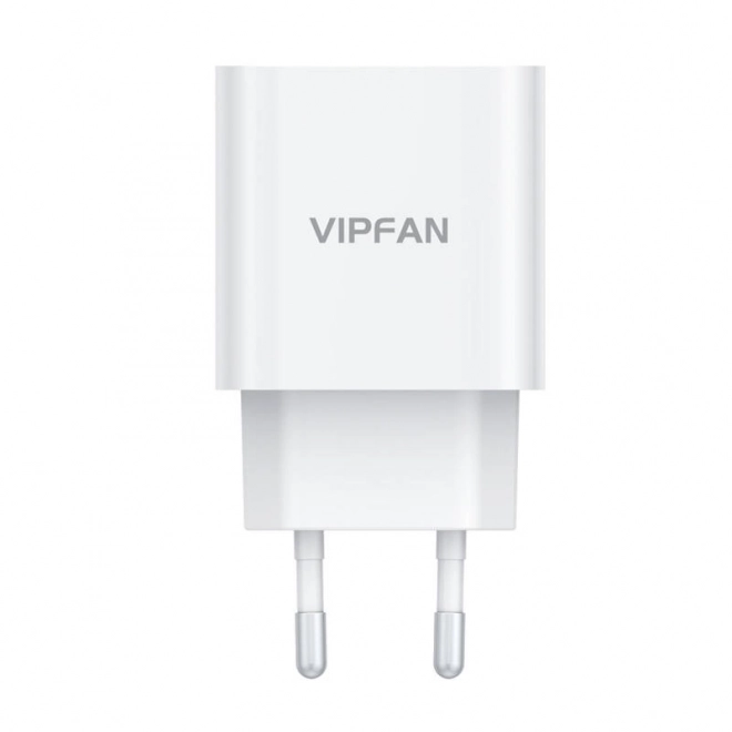 Nástěnná nabíječka Vipfan E04, USB-C, 20W, QC 3.0 + kabel USB-C (bílá)