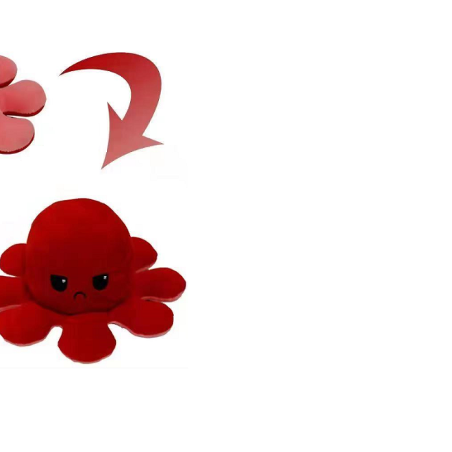Oboustranná chobotnice 40 cm - tmavě růžová a červená