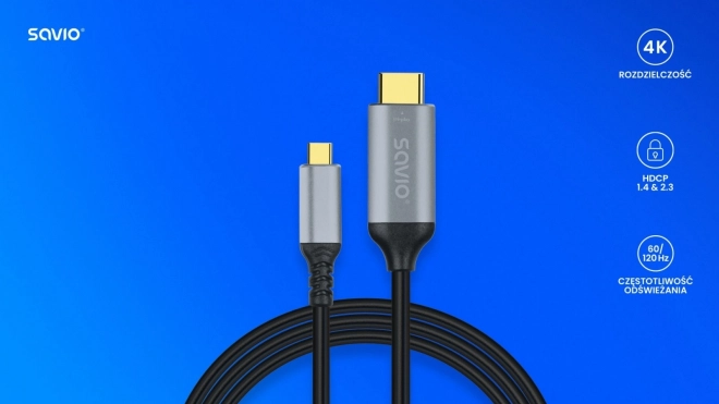 Kabel USB-C na HDMI v2.0b, 3 m, měděný CL-184