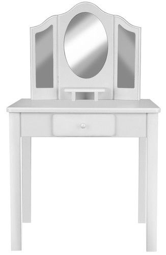 Dřevěný bílý toaletní stolek pro dívky
