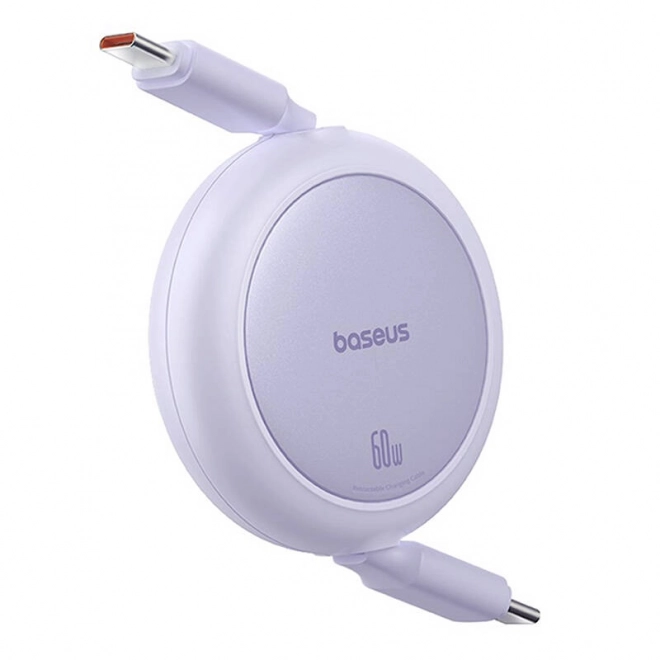 Baseus Free2Pull Mini USB-C na USB-C 60W USB kabel, 1 m (fialový)