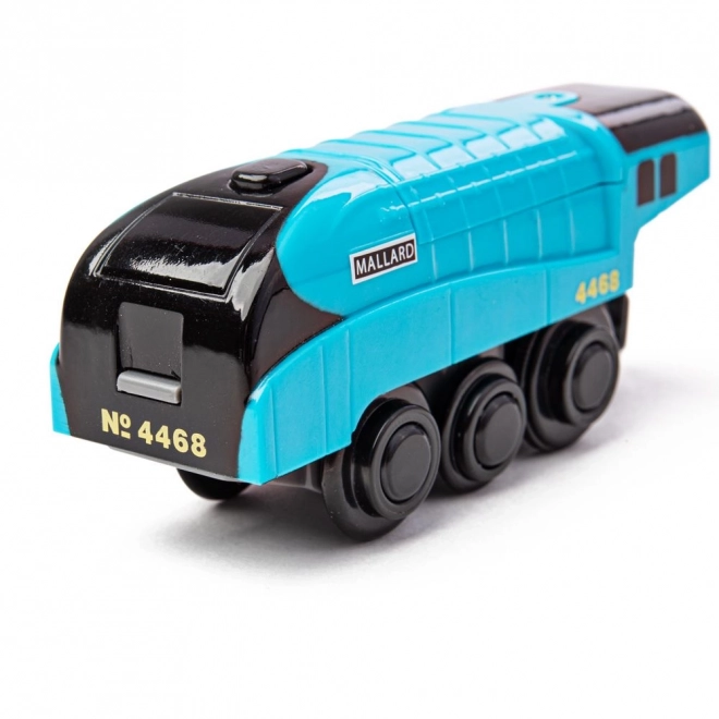 Bigjigs Rail Elektrická lokomotiva Mallard modrá