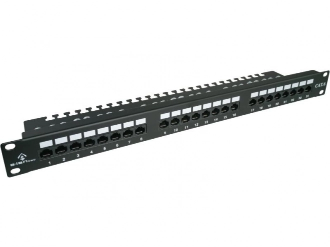 Patch panel UTP cat.6 24 portů LSA s policí 1U