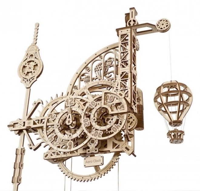 Ugears 3D dřevěné mechanické puzzle Nástěnné hodiny Aero