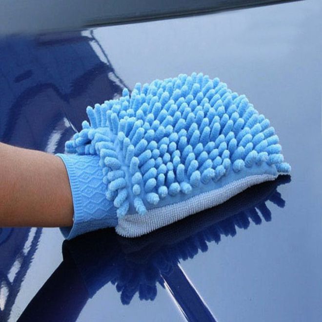 Rukavice na mytí auta z mikrovlákna - světle růžová