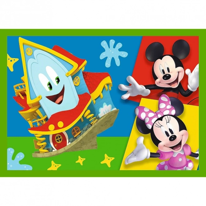 Puzzle 4v1 Mickey mezi přáteli