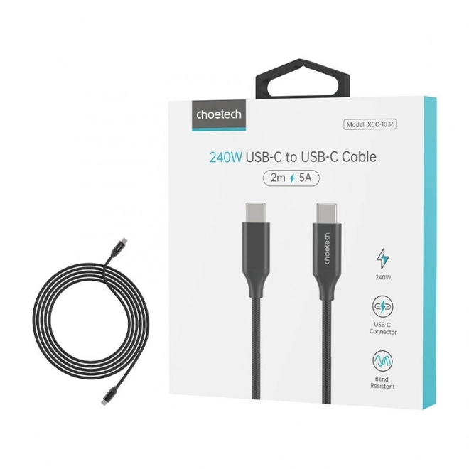 Kabel USB-C do USB-C Choetech XCC-1036 240W 2m (černý)