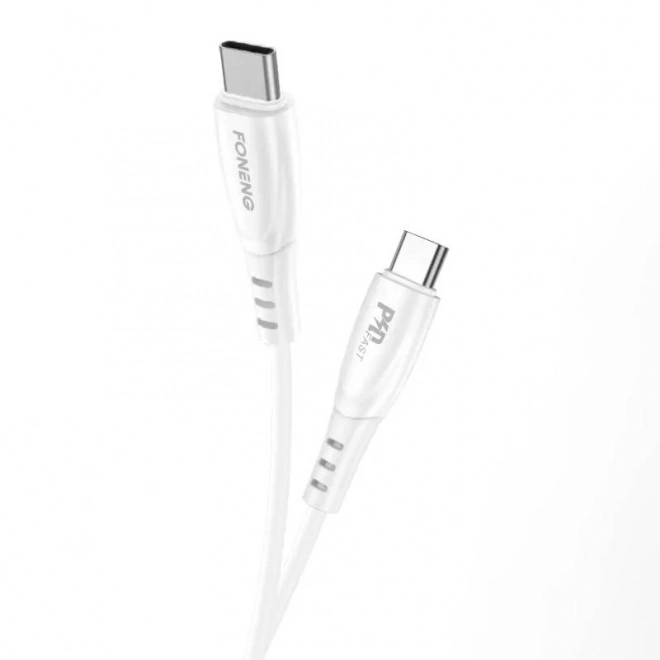 Kabel USB-C na USB-C Foneng X73, 60W, 1 m (bílý)