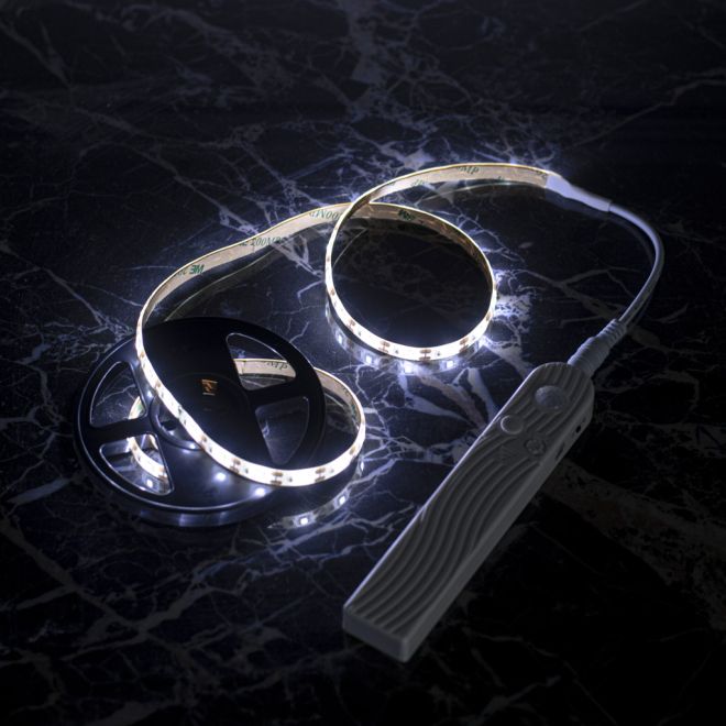 Detektor pohybu USB s bateriovým napájením LED pásek 1M studená bílá