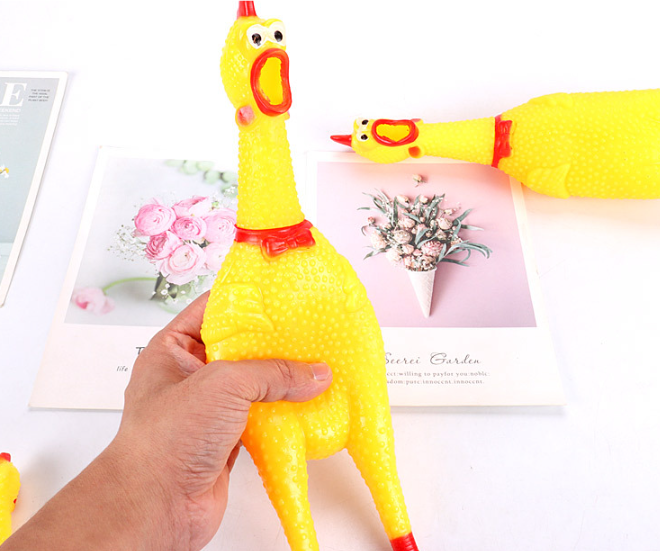 Pískací hračka pro psy - kuře, 29 cm