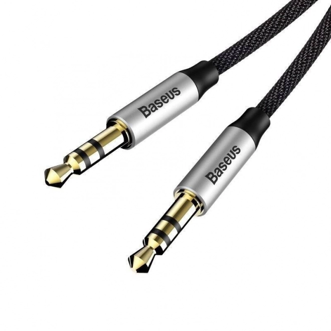 Baseus Yiven Audio kabel mini jack 3,5 mm AUX, 1 m (černo-stříbrný)