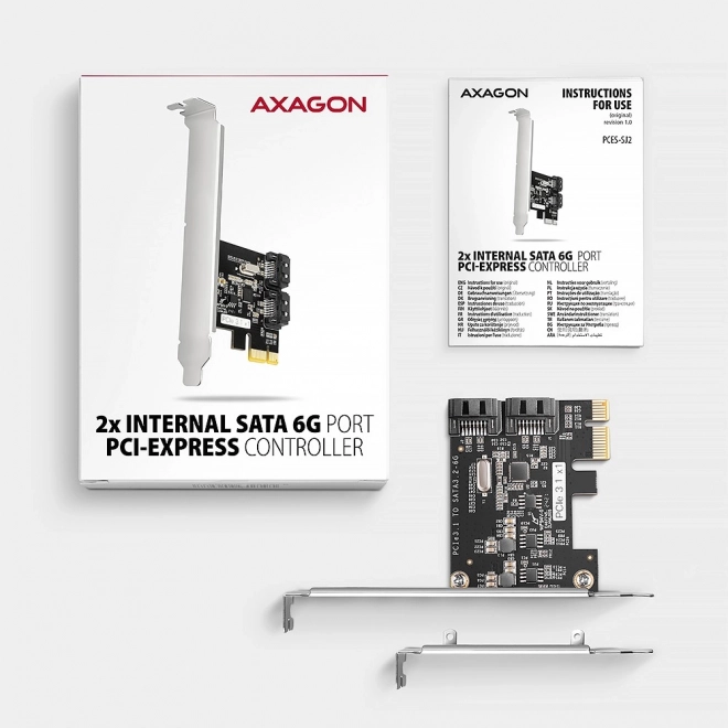 PCES-SJ2 řadič PCIe 2x interní port SATA 6G, čipová sada JMB582 SP & LP