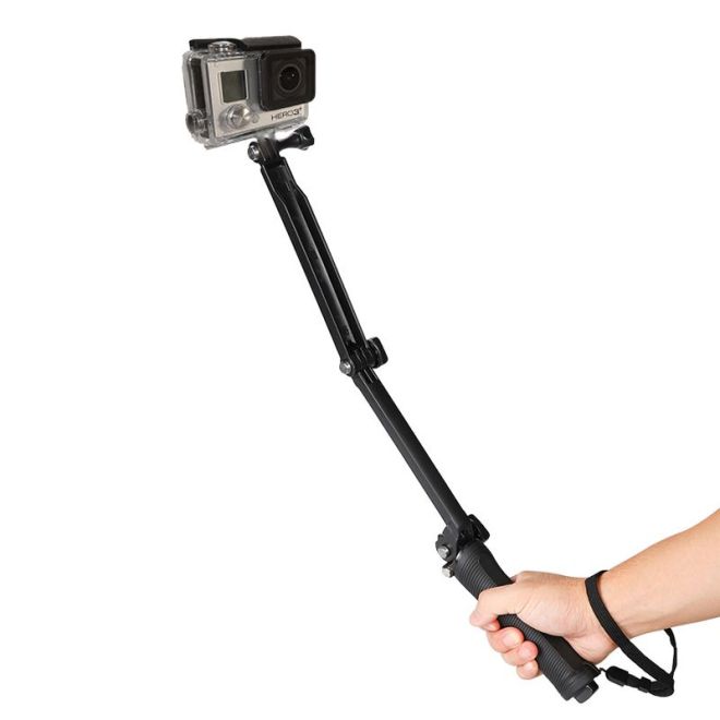 Skládací stativ Monopod pro sportovní kameru GoPro 3-Way - černý