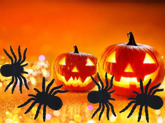 Halloweenský pavouk 4 ks velké strašidelné dekorace