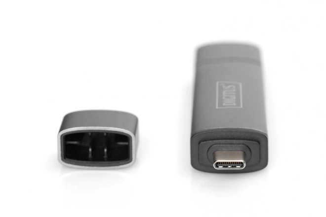 Čtečka paměťových karet 3 porty USB typu C/ USB 3.0 SuperSpeed SD Micro SD HQ hliníková šedá