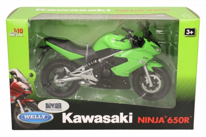 Welly Motocykl Kawasaki Ninja 650R 1:10 zelený