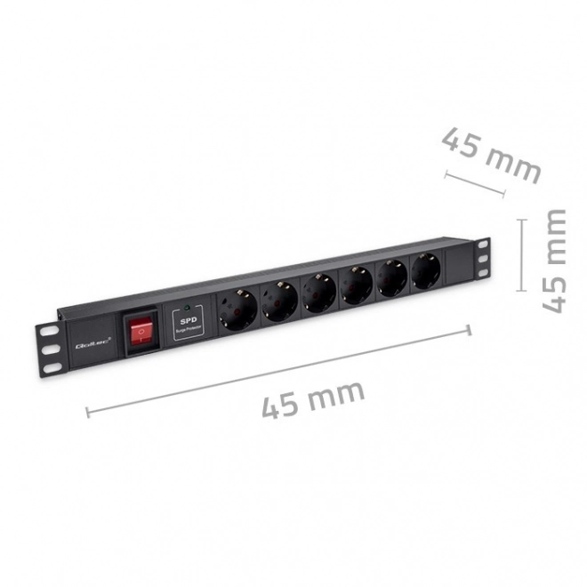 Napájecí lišta PDU pro 19" rack | 1U | 16A | 6xSchuko | 1,8m