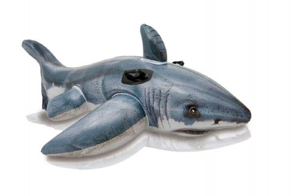 Nafukovací lehátko žralok bílý s úchyty - 173 cm
