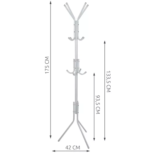 Věšák stojící 170 cm Ruhhy- bílý