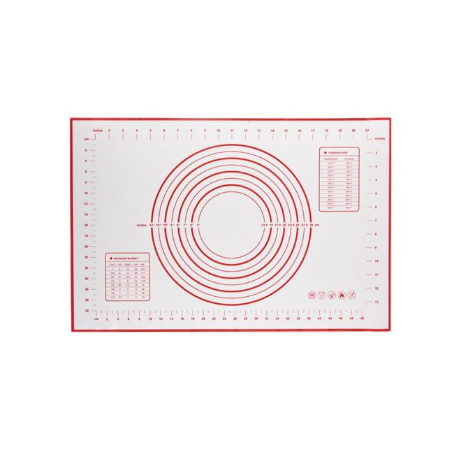 Silikonová podložka na pečivo, odstupňovaná velikost 60x40 cm - červená