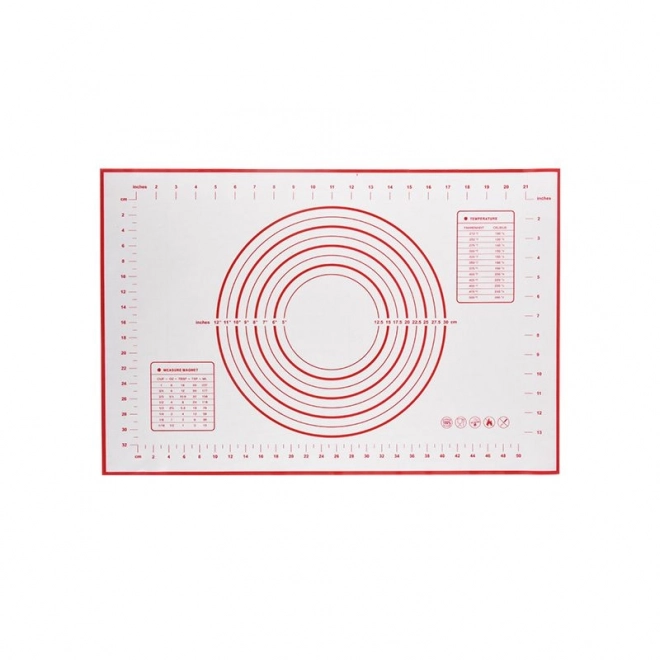 Silikonová podložka na pečivo, odstupňovaná velikost 60x40 cm - červená