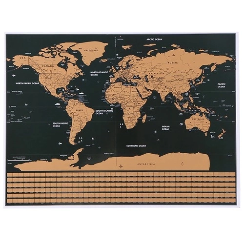 Mapa světa - stírací karta s vlajkami + příslušenství 23442