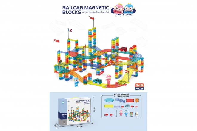 Magnetické stavebnice - Koleje - sada 348 dílků