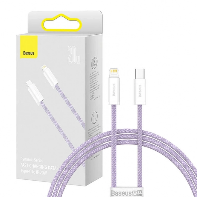 Kabel USB-C pro Lightning Baseus řady Dynamic, 20 W, 1 m (fialový)