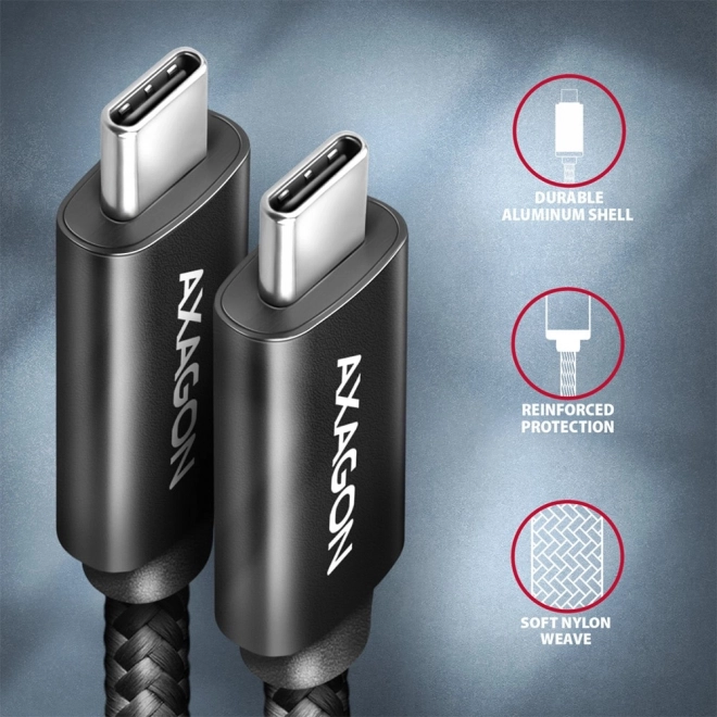 BUCM432-CM10AB USB-C - Kabel USB-C, USB4 Gen 3x2 1m, PD 100W, 8K HD, ALU, opletený Černá barva