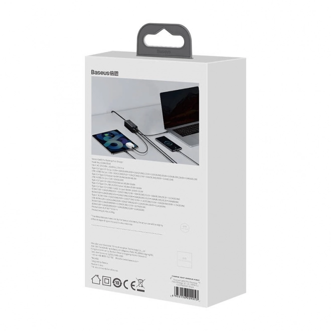 Baseus GaN3 Pro nástěnná nabíječka 2xUSB-C + 2xUSB, 100W (černá)