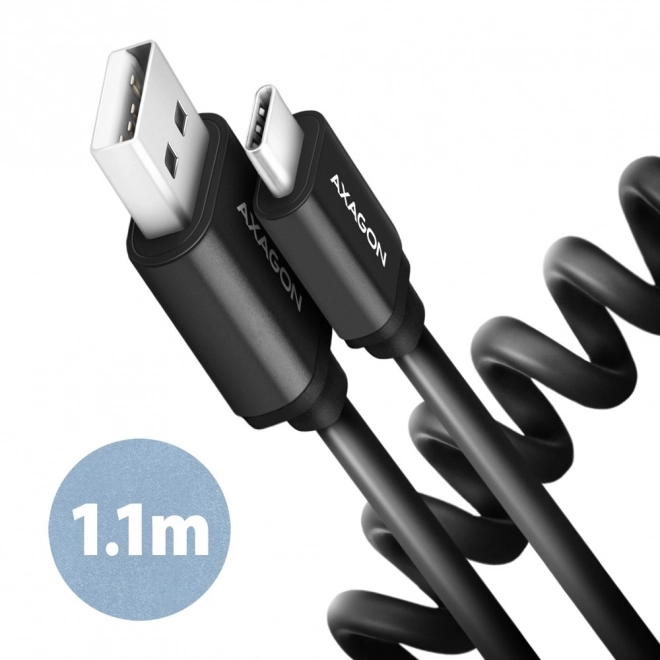 BUCM-AM20TB Twister USB-C - USB-A kabel, 1,1 m, USB2.0 3A, ALU