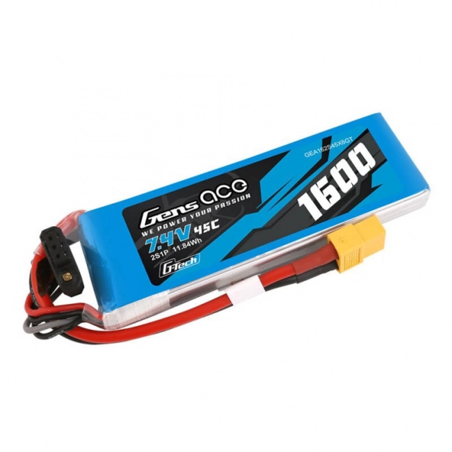 GensAce G-Tech LiPo 1600mAh 7,4V 45C 2S1P baterie s konektorem XT60