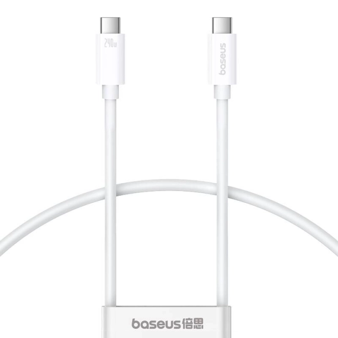 rychlonabíjecí kabel Baseus Superior 2 USB-C na USB-C 240W, 1,8 m (bílý)