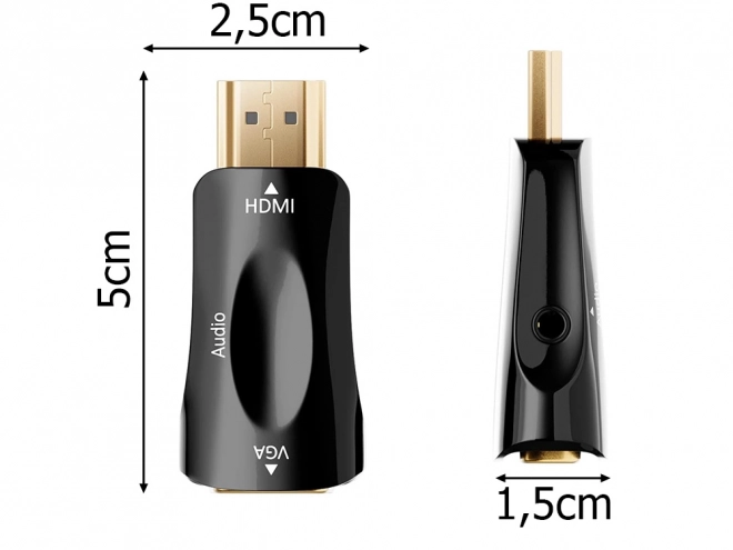 Převodník z HDMI na VGA s audio výstupem