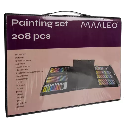 Malířská sada v kufříku - 208ks Maaleo 21645