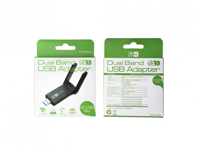 Síťový adaptér wifi usb 1200mbps dual