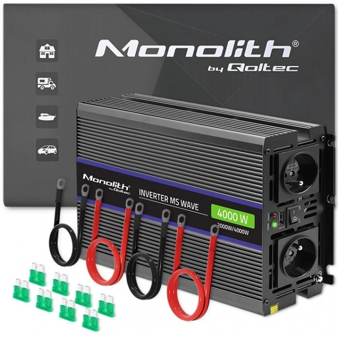 Měnič napětí Monolith 4000 MS Wave | 12V na 230V | 2000/4000W | USB