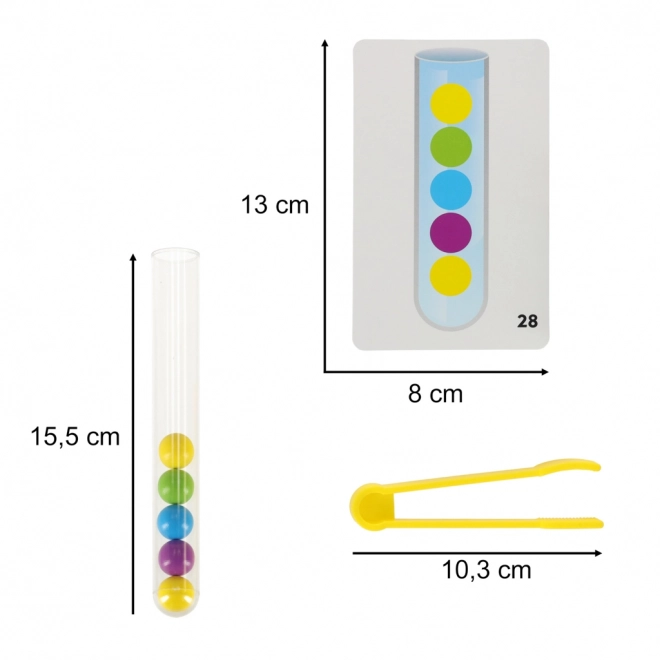 Vzdělávací puzzle - barevné montessori kuličky