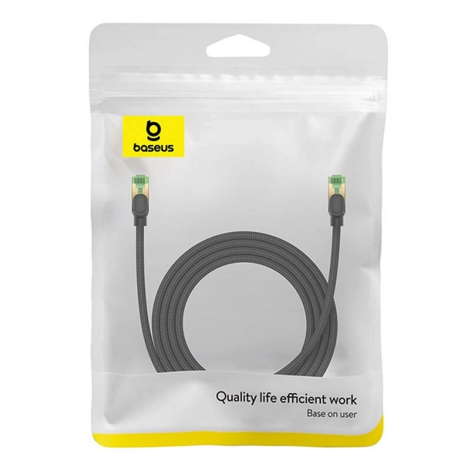 Opletený síťový kabel cat.8 Baseus Ethernet RJ45, 40 Gb/s, 2 m (černý)